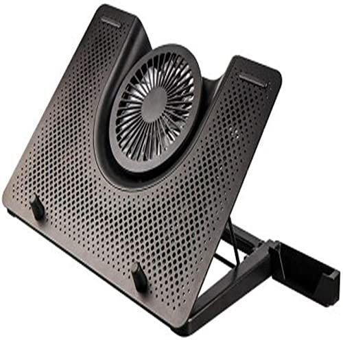 Notebook Laptop Cooling Tray, Laptop Cooling Pad with RGB Backlighting Notebook Cooler Pad for Desk USB Powered Fan with Metal Grid Cooler Stand
