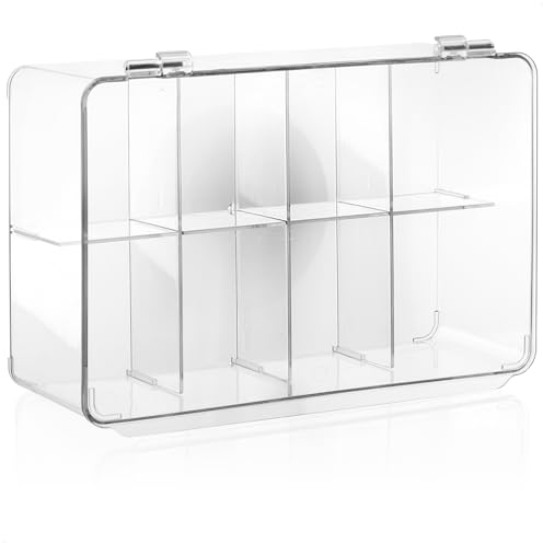 com-four® Scatola da tè Premium con 8 Scomparti e Coperchio incernierato - Scatola portaoggetti per bustine di tè, cialde di caffè, ingredienti per Dolci - Organizer per Gioielli (1 Pezzo - Premium)