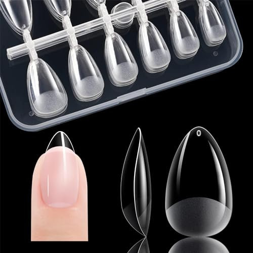 ITECHNIK Punte per Unghie Extra Corte a Mandorla a Copertura Completa, in Gel Morbido, Finte, in Resina PMMA per Salone da Donna, 240 Pezzi 12 Misure