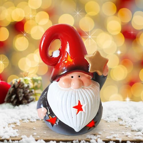 Weihnachtsdeko Weihnachtsdorf Beleuchtet, Weihnachtsdeko Häuser Aus Keramik Mit Led In Warm Weiß, Christmas Village Windlicht Haus Batteriebetrieben, LED Lichthaus Weihnachten Deko Tisch Deko (A)