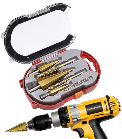 Sionhiuo Blech-Stufenbohrer, Stufenbohrer-Set - Titanbeschichtetes Stufenbohrer-Kombinationsset | 6er-Set, passend für die meisten elektrischen Bohrmaschinen, gezahnte Bohrer für, Aluminium,
