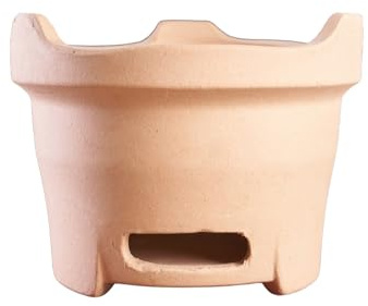 Keramischer Holzkohleofen, Tragbarer Grillofen, Outdoor Grill, Alter Lehmofen-Grill, Hibachi Grill, Geeignet für Zuhause, Camping, Kochen(Yellow,27x18cm/10.5x7in)