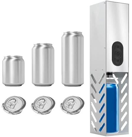 HCAUYNN Automatische Elektrische Dosenpresse, Dosenpresse Zur Wandmontage, Hochleistungsdosenzerkleinerer, FüR Aluminium-GeträNkedosen Und Plastikflaschen