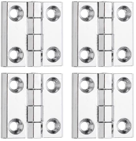 QUARKZMAN 4Pcs Bisagras Ajustables De 180 Grados, 40mmx40mm Bisagras De Hoja De Bloqueo De Aleación De Zinc, Bisagra De Hoja Abatible Para Puertas Plegables Para Cajas Color Luz Brillante