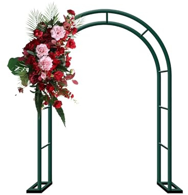 Treillis d'arche de jardin en métal - 120-240 cm - Support de plante grimpante - Pergola résistante aux intempéries - Pour mariage, fête, pelouse et décoration de cérémonie (vert, 300 x 220 cm)