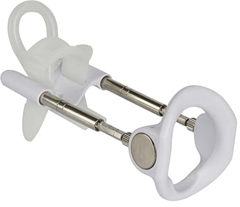 Gogowuuk Penis Stretcher Adjustable Pennis Stretcher Device (White+Silver) | ABS+Metal, Wearable Bracket, Penis Traction, Penile Extender Kit for Men