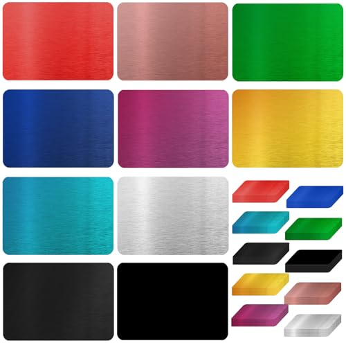 150 Stück Metall Visitenkarten, 86x54x0.2mm Rohlinge Gravierte Businesskarten, Metall Karten, Aluminium Visitenkarten, Business Card Geeignet für Büro, Office und DIY Geschenkkarten, Satte Farben