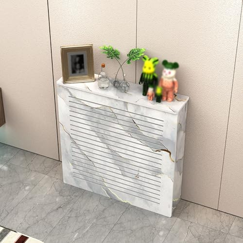 Kylarskydd displaystativ, modernt dekorativt värmeskåp för vardagsrum, sovrum och hall, lamelldesign för växt och blomkruka