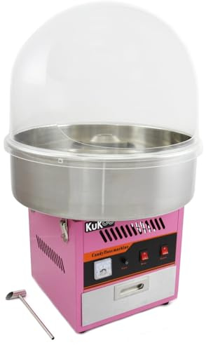 Máquina de Algodón de Azúcar Rosa Profesional con Cúpula,Cajón+600 Palitos GRATIS Máquina Eléctrica para Hacer Algodon de Azucar Cotton Candy Machine Commercial Candy Floss Machine Garantía 2 Años