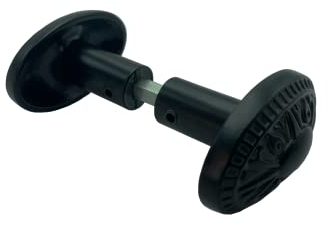 Bouton Double Orne sans Portée, Fixation Polybloc, Carré Acier Zingué, 6mm x 90mm, Époxy Noire