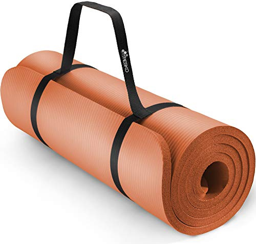 TRESKO® Yogamatte Rutschfest & Gepolstert mit Tragegurt 185x60 & 190x100 cm | Gymnastikmatte Phthalatfreie | Hautfreundliche Pilatesmatte 0,8-1,5cm hoch | Dicke Fitnessmatte Gym Yoga Matte Indoor/Outdoor