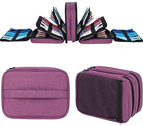 PACMAXI 84 Watch Bands Storage Carrying Case Compatible with Watches, Expandable Watch Band Holder Stores 84 Straps Fit for Most Sizes of Watch Straps, Organizer for Watch Bands, Bag Only (Purple)