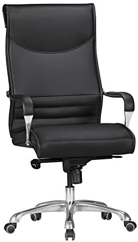 KADIMA DESIGN Chefsessel Venga: XXL, ergonomisch, Kunstleder, höhenverstellbar, 150 kg Belastbarkeit, Schwarz/Caramel Farbe: Schwarz