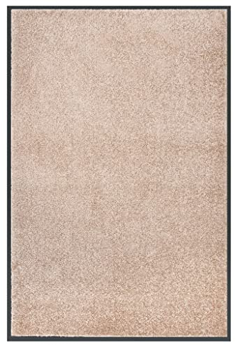 vidaXL Fußmatte Schmutzfangmatte Schmutzmatte Türmatte Sauberlaufmatte Fußabtreter Türvorleger Schmutzfangläufer Teppich Matte Beige 80x120cm