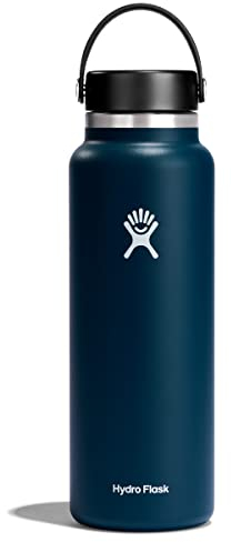 Hydro Flask - Water Bottle 1180 ml (40 oz) - Vacuum Insulated Stainless Steel Water Bottle with Leak Proof Flex Cap and Powder Coat - Wide Mouth - Indigo