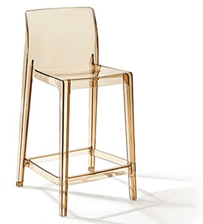 MNSSRN Acryl Barhocker, Frühstücksstuhl Esshocker Transparent Hochhocker Einfacher moderner Küchenbar Möbelstuhl für Küchentischtheke Barhocker,Braun,75cm