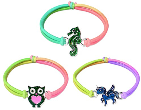 flintronic 3 st hästarmband för flickor, barns humorarmband, regnbåge barnarmband, barn flicka färgbyte armband, 2 st häst + 1 st enhörning, flickpresent, 11 * 10 * 1.2 CM, Harts
