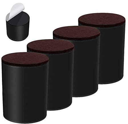 10cm Möbelerhöhung aus Karbonstahl, Selbstklebende Möbelfuss, Bed Riser Tischerhöher Elefantenfuß, Durchmesser 6cm, für Schränke Bett Kaffetisch Sofa, 4 Stück (102mm,round black)