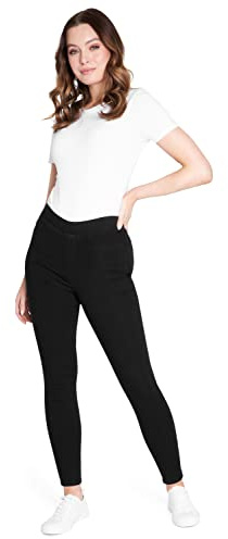 CityComfort Jeggings för kvinnor Storbritannien Jaggings med hög midja Stretchiga jeans Dam Jeans Leggings Kvinnor och tonåringar Dra på skinny jeans Casual Elastisk storlek 8-20 (Svart, 8)