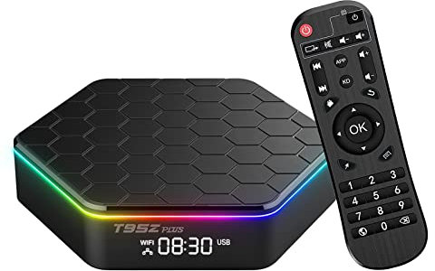Android TV Box 12.0, T95ZPlus Android Box with 4GB RAM 64GB ROM H618 Quad Core Cortex-A53 CPU Support WIFI 6 Bluetooth 5.0 2.4G+5G Dual Wi-Fi LAN Ethernet 3D H.265 6K Ultra HD TV Box Android