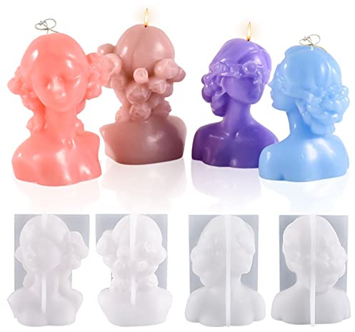 2 Stück Kerze Silikonform Mädchen, 3D Harz Kerze Silikonform Frauenkörper Aromasteinen Silikonform DIY Blinde Mädchen Kerzenformen zum Gießen Formen für Machen Kerzen Seifen Schokolade