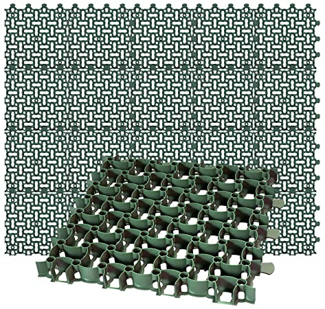 BigDean 20 Rasengitter Paddockplatte 50x50 cm Reitplatzmatten 5 m² grün | Rasenmatten Rasenwaben Kiesgitter Parkplatzrasen extrem Robust bis 16 Tonnen belastbar