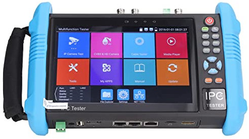Tester di Rete Ethernet da 7 Pollici, Tester per Telecamere IP di Sicurezza, Supporto Test TDR Cavo RJ45, Dotato di Accessori per Il Rilevamento Della Rete Ethernet per Testare(Unione Europea)