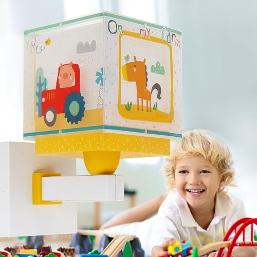 Dalber kinder Wandlampe, Kinderlampe Wandleuchte, kinderzimmer My Farm Bauernhof Tiere, 63409, E27