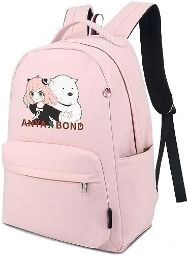 Roffatide anime Spy × femmes famille sac à dos hommes Anya imprimer ordinateur portable sac à dos léger nylon Bond faux sac de jour sac à dos de voyage rose
