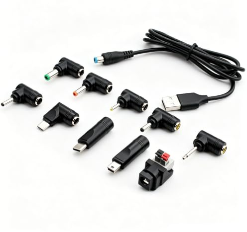 VISSQH cavo usb a dc jack, Cavo di alimentazione da USB,con 10 in 1 connettori per, altoparlanti,power bank,ecc