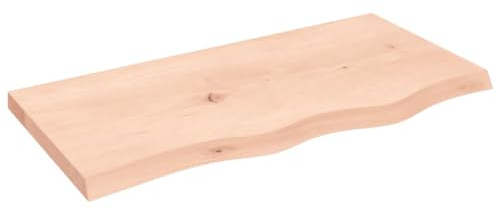 vidaXL Encimera de baño Madera Maciza sin Tratar 80x40x(2-4) cm