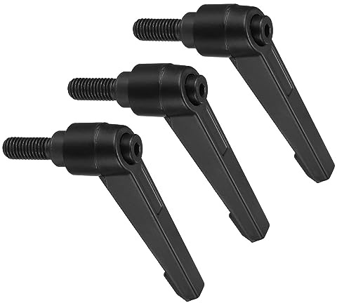 CoCud Klemmhebel Griffe M8 x 20mm Stecker Gewinde Einstellbar Schnellspanner Verriegelung Drehend Bolzen Knöpfe Schwarz - (Verwendung: für Drehmaschinen) 3Stk
