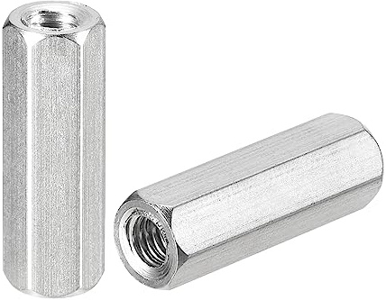 sourcing map 8 Stück Langen Sechskantmuttern M5 x 0.8 Abstand 25mm Länge Kupplung Muttern 304 Edelstahl Metrisch Sechskant Stab Kupplung Muttern