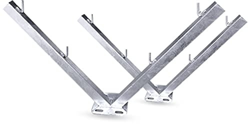 exproyzk XXIOJUN Stacheldraht-Halterung Extend-an-Arm Stacheldraht/Stacheldrahtarmverlängerungen, Verzinkte V-Klammer Roll Concertina Gartenzaun Drahtbügel - Satz Von 2