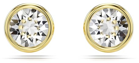 Swarovski Clous d'oreilles Imber, Taille ronde, Blanches, Placage de ton or
