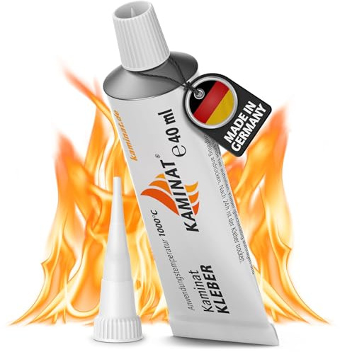 Kaminat Schamottkleber bis 1000 °C für Kamin, Ofen & Dichtschnur 40 ml | Starke Haftung für dauerhafte Reparaturen an Kamin- und Ofendichtungen sowie Schamottmaterialien.