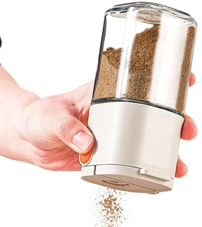 Salero y pimentero transparente – Tarros de sal de cocina de vidrio con tapas de coctelera | Contenedor de medición transparente, contenedores dispensadores de sal para pimentón, azúcar,
