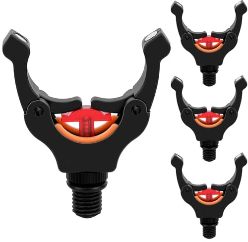 QWORK® 4 stück rutenhalter für karpfenangeln, angelrutenhalter greifer, karpfenangelzubehör, mit Standard 3/8 Gewinde