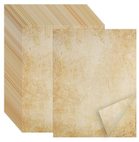 Joyberg 70PCS Vintage Paper 8.5 x 11 in Parchment paper for Writing Letter writing Paper, Decorative Printer Paper for Invitation, Letter, Resume, Award, Diploma, Art, Craft, Certificate Antique