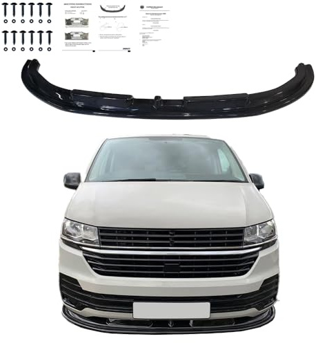 Frontlippe Frontspoiler kompatibel mit VW VOLKSWAGEN Transporter T6.1 2019-2024 mit ABE TÜV Schwarz Glänzend