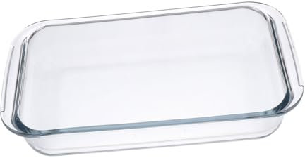 Amosfun Heat-Resistant Glass Baking Plate Rectangular Tempered Glass Grill Plate 1l Large Oven Dish Microwave Safe for Home Kitchen Cooking