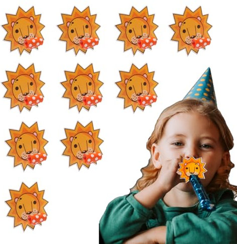 BIRLOZA 10 Piezas Matasuegras Fiestas, Silbato Fiesta, Noisemakers Blow Outs de Papel, Silbato de Fiesta, para Niños Fiestas De Cumpleaños, Bodas, Juegos Deportivos,Guarderías.