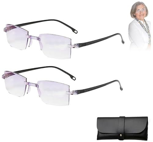 Smart Focus Brille - Autozoom Lesebrille mit 2 Brillenetzen, intelligente automatische Fokuseinstellung für klare Sicht, Damen und Herren (100-400°)