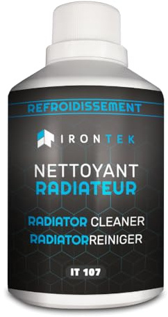 Nettoyant Radiateur et Circuit Refroidissement 300ml - IRONTEK | IT107 | sans démontage | Détartre Désemboue | Protège Contre Rouille | Action Immédiate | Auto & Moto