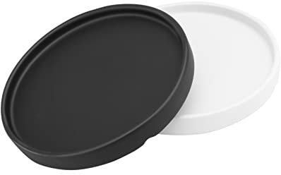 Yardwe Garten 2er-Pack Keramik-topfuntersetzer Topfuntersetzer Wasseruntersetzer Weiß/schwarz Für Drinnen Und Draußen
