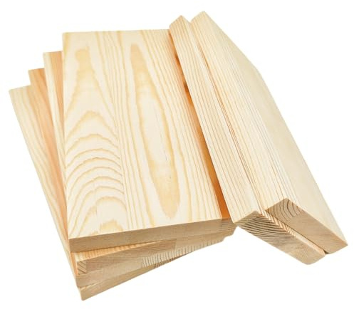 Anktily 6 bloques rectangulares de madera sin terminar, 20 x 10 x 1,5 cm, madera de pino, para tallar, pintar y quemar