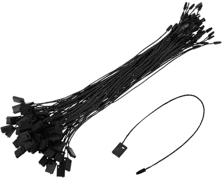 QUARKZMAN 500 Stück Nylon Hang Tag String 6,7 Zoll Snap Lock Pins Loop Preisschildbefestiger Plastiketikettenbinder Etikettenbinder für Kleidung Etikettenbinder Schwarze