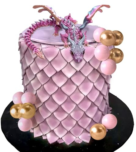 Fantasy Dragon Cake Topper Dragon Eggs Cake Decor Pink Balls Cake Decor for Baby Shower Birthday Wedding Party Supplies