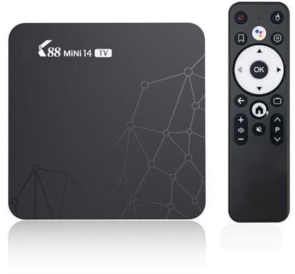 X88 Mini 14 Android 14.0 ATV Box 16GB Quad-Core WiFi6 2.4G/5.8Ghz BT5.0 4K AV1 Ultra HD Voice Control Smart Home Player