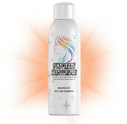 Amzsudy Temporary Hair Color Spray für Männer Frauen, Instant Coloring Farbstoff Alternative, nicht klebrige & sanfte Formel, waschbar, Halloween, Cosplay, Party, Kostüm Make-up (Orange, 150ml)